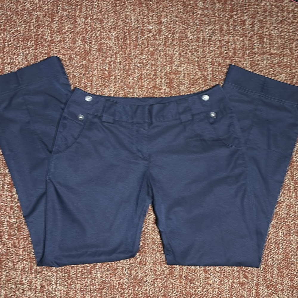 Adidas Climalite Dark Blue Pants seasucker stripes wide leg trousers comfortable